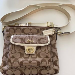 Coach monogram cross body purse